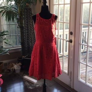 BB Dakota Vibrant Red Lace Design